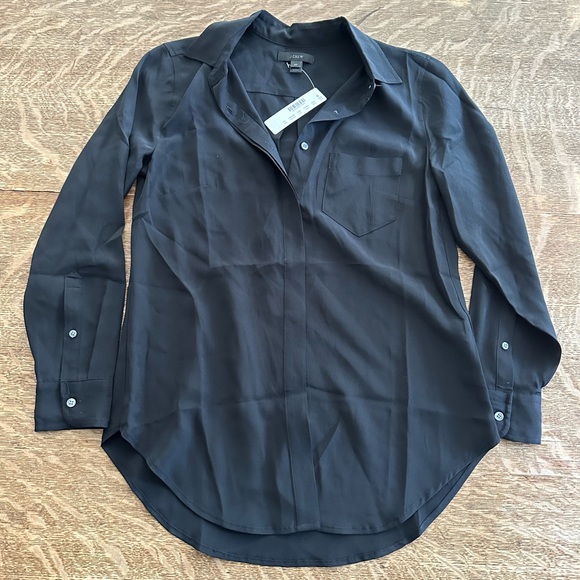 Jcrew silk women’s button down size 0 petite NWT - Picture 4 of 8